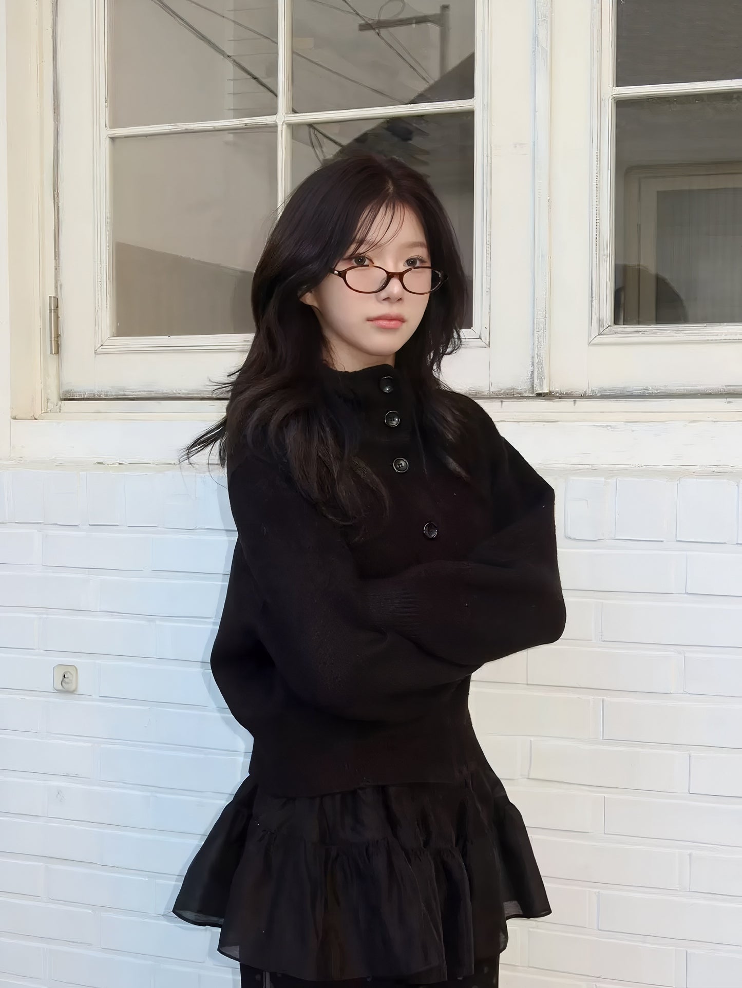 Retro Knit Single-Breasted Cardigan Jacket