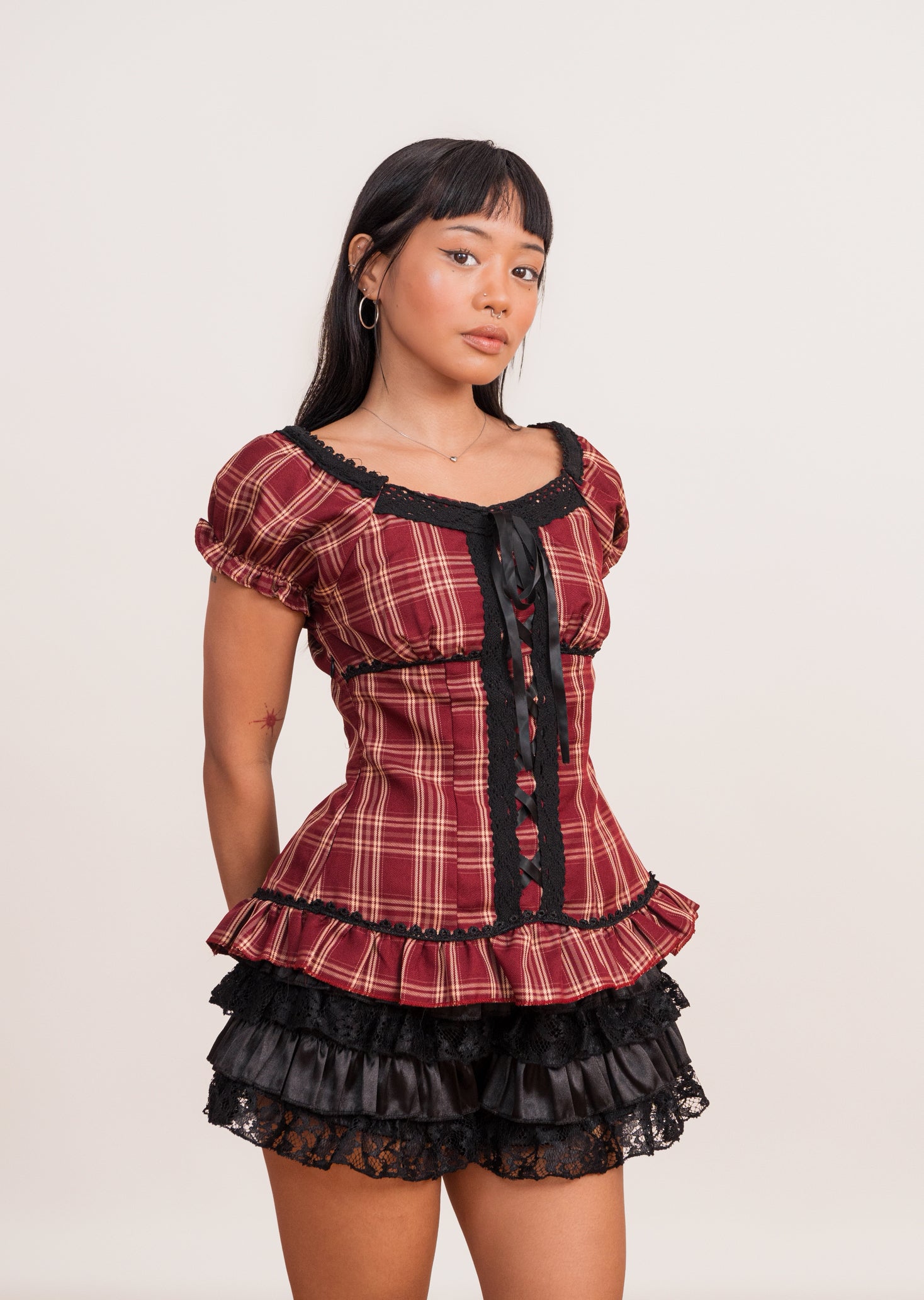 Crimson Noir Ruffle Set