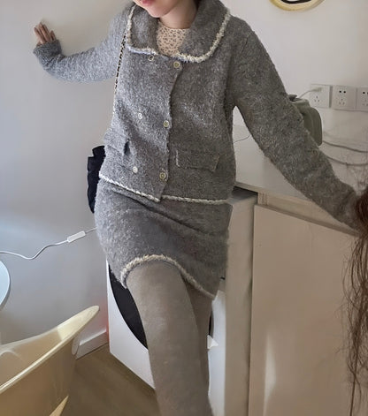 Chanel-Inspired Peter Pan Collar Knit Set