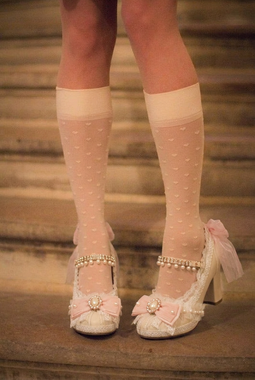 Rosette Cameo Lace heel