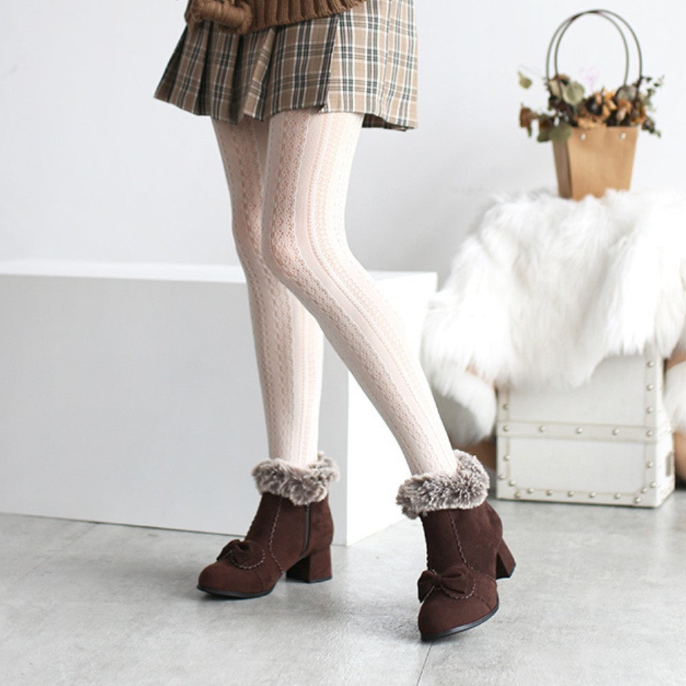 Fleece-Lined Suede Short Boots