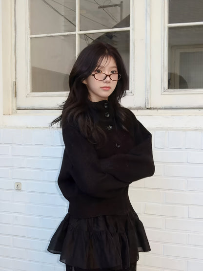 Retro Knit Single-Breasted Cardigan Jacket