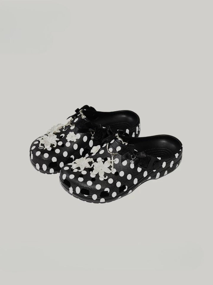 Floral Polka Dot Crocks