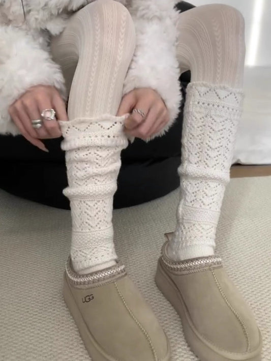Hollow Out Knit Slouch Socks