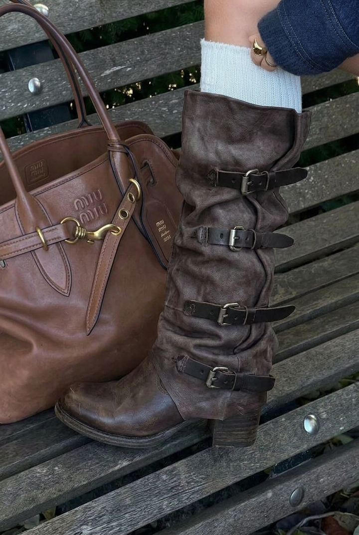 Wasteland Buckle Slouch Boots