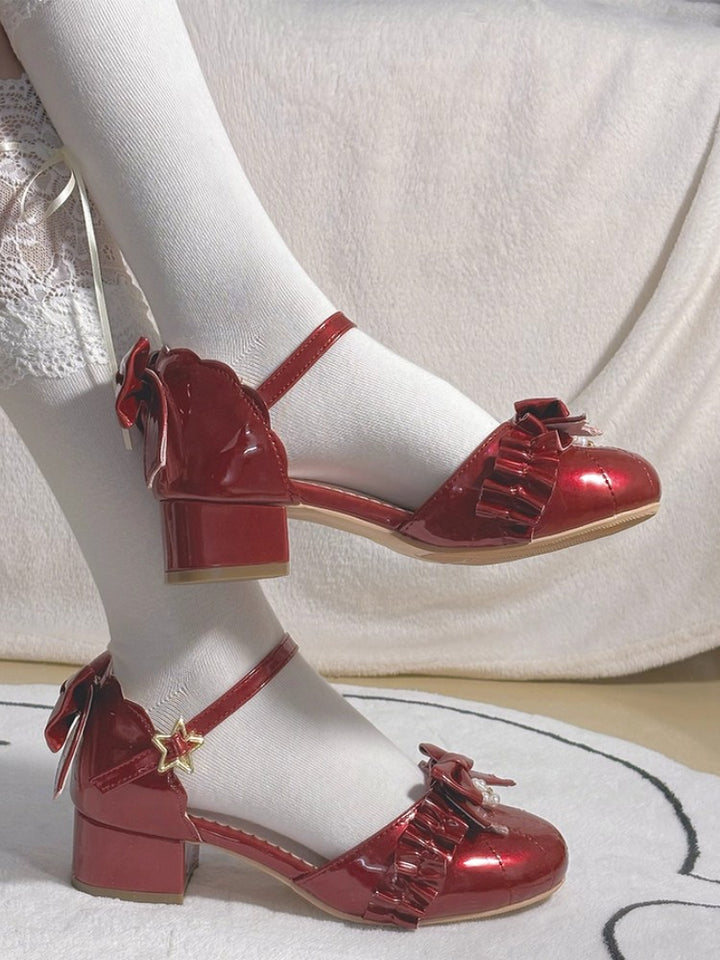 Fairy Lace Pearl Lolita Mid Heels