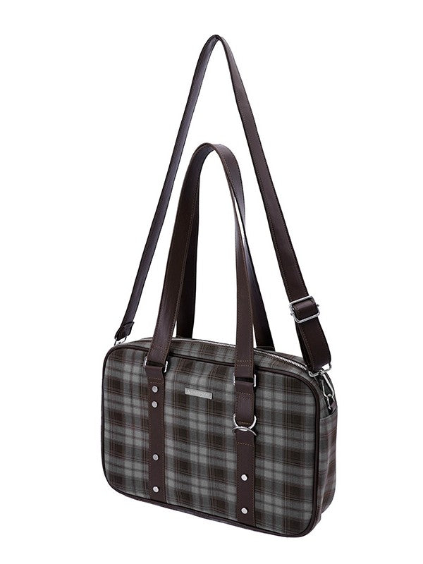 Preppy Plaid Large Tote Bag