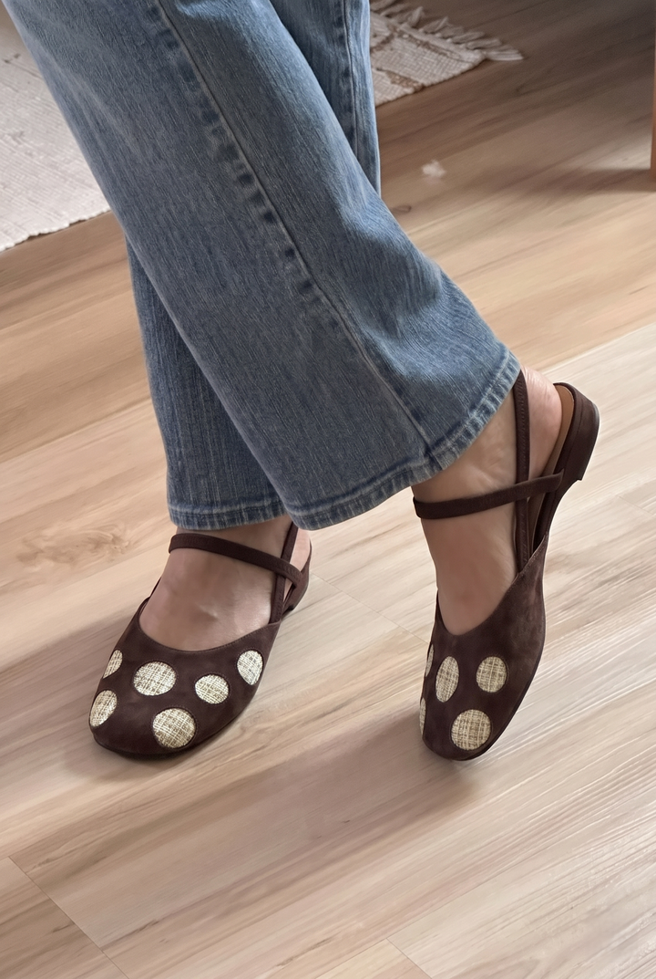 Brown Polka Dot Sandals