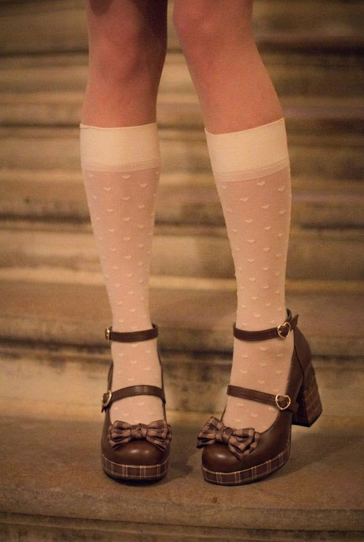 Retro Bow Lolita Mary Jane Heels