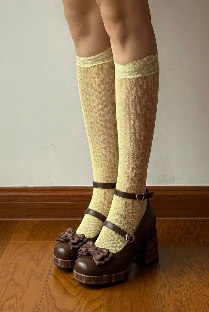 Retro Bow Lolita Mary Jane Heels