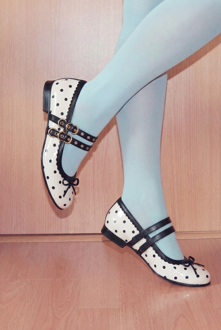 French Polka Dot Mary Janes