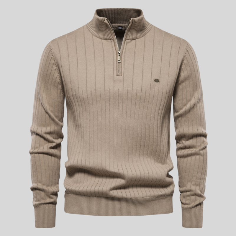 Alvis | Muscle Fit Casual Ribbed Pullover