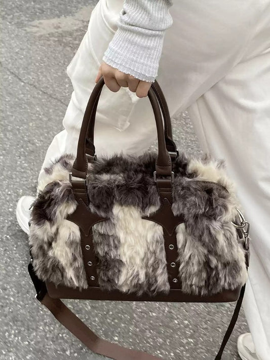 Fluffy Winter Commuter Shoulder Bag
