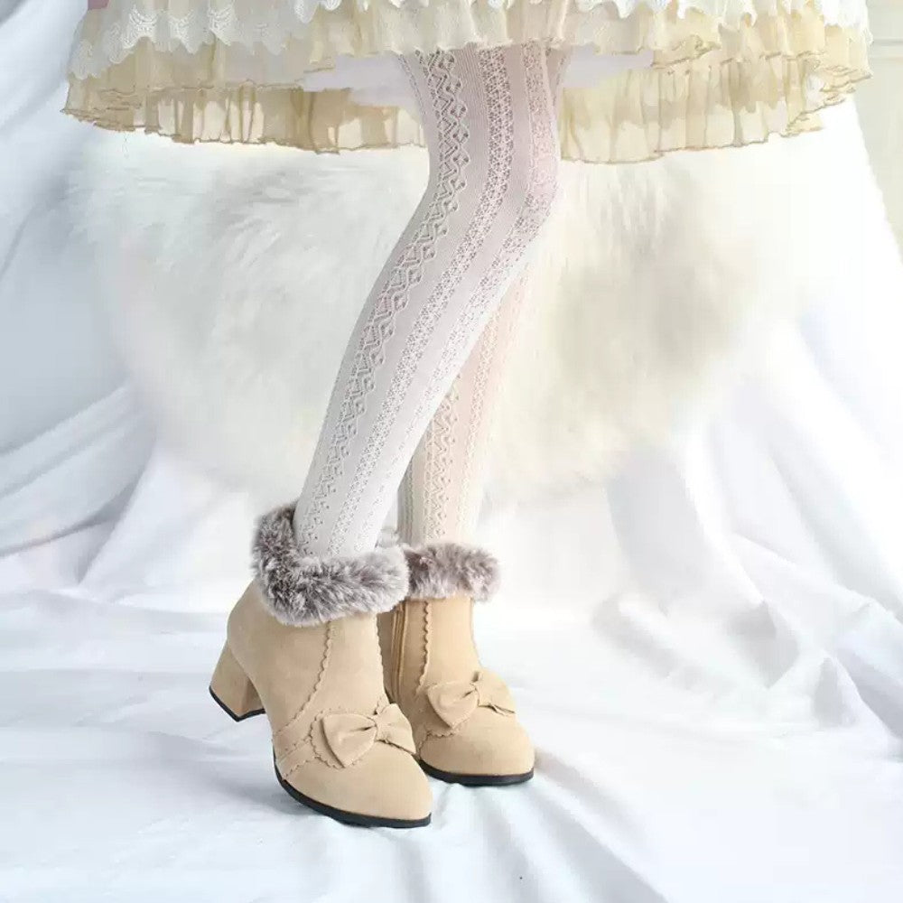 Fleece-Lined Suede Short Boots