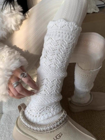 Hollow Out Knit Slouch Socks