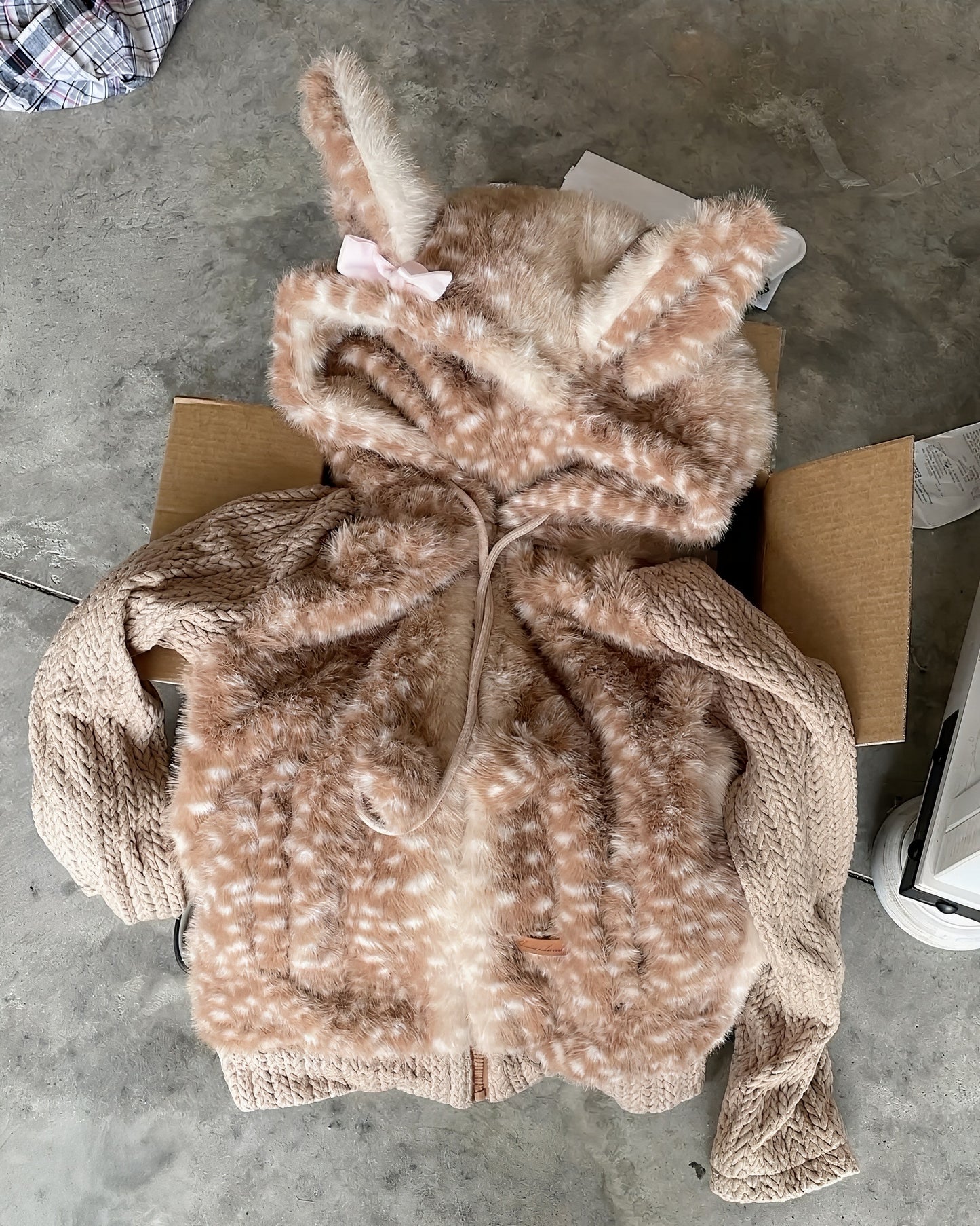 Deer Faux Fur Sweater