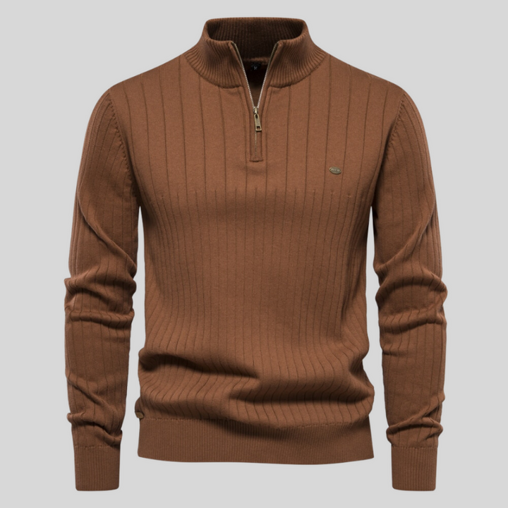 Alvis | Muscle Fit Casual Ribbed Pullover