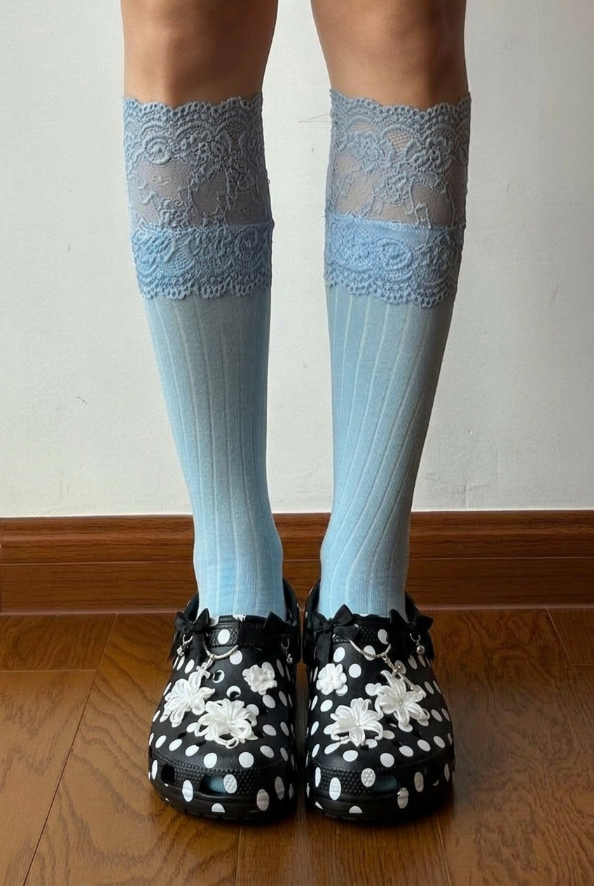 Floral Polka Dot Crocks
