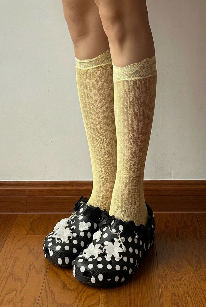 Floral Polka Dot Crocks