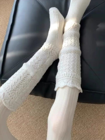 Hollow Out Knit Slouch Socks