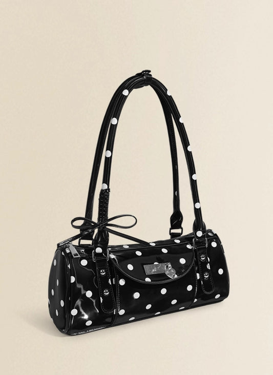 Polka Dot Retro Tube Shoulder Bag