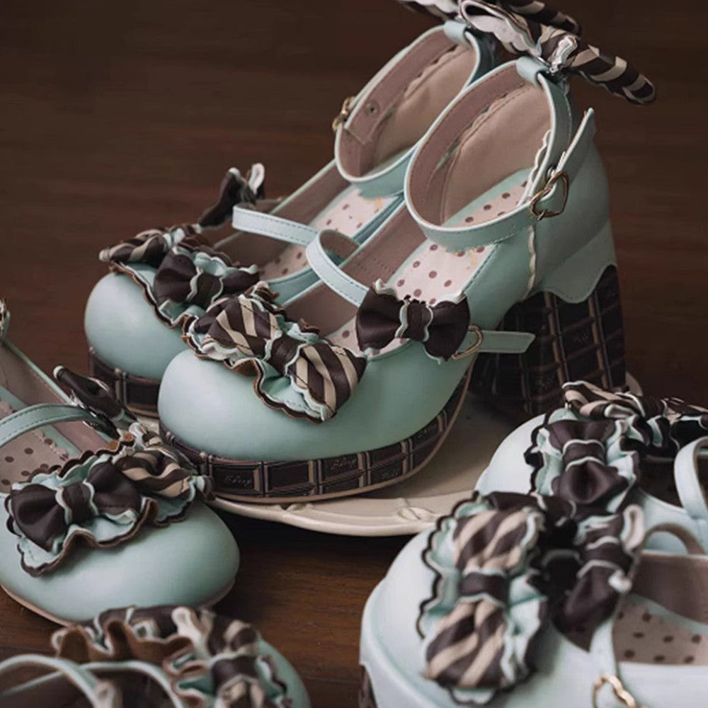 Women’s Sweet Bow Lolita Mary Jane Heels