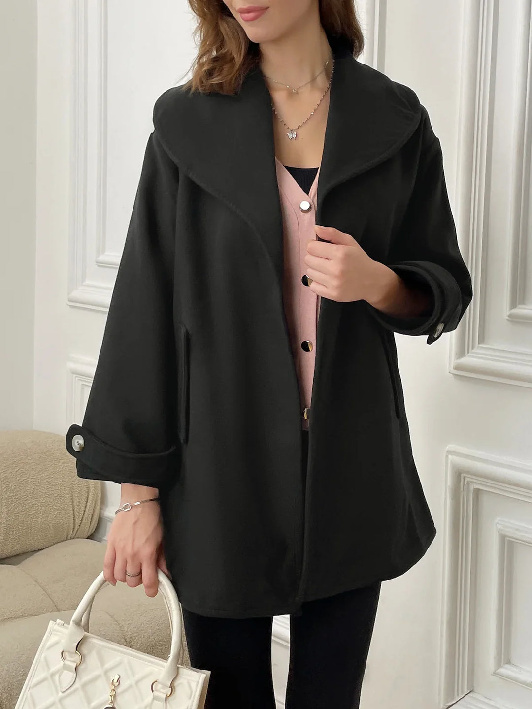 Synthia™ | Long Shawl Collar Coat