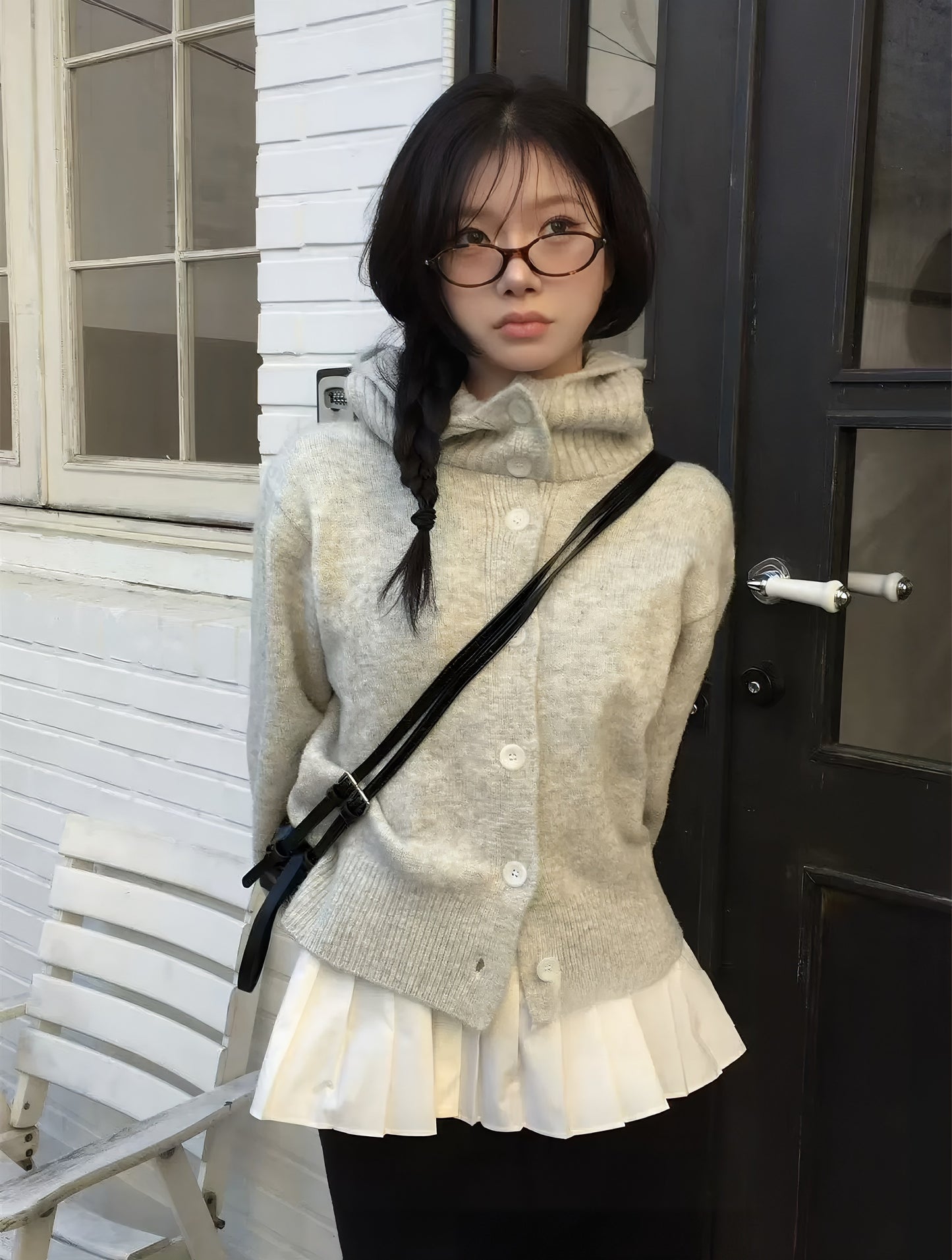 Retro Knit Single-Breasted Cardigan Jacket