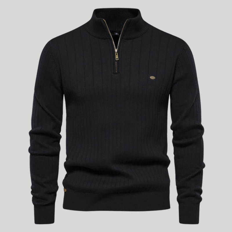 Alvis | Muscle Fit Casual Ribbed Pullover