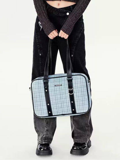 Preppy Plaid Large Tote Bag