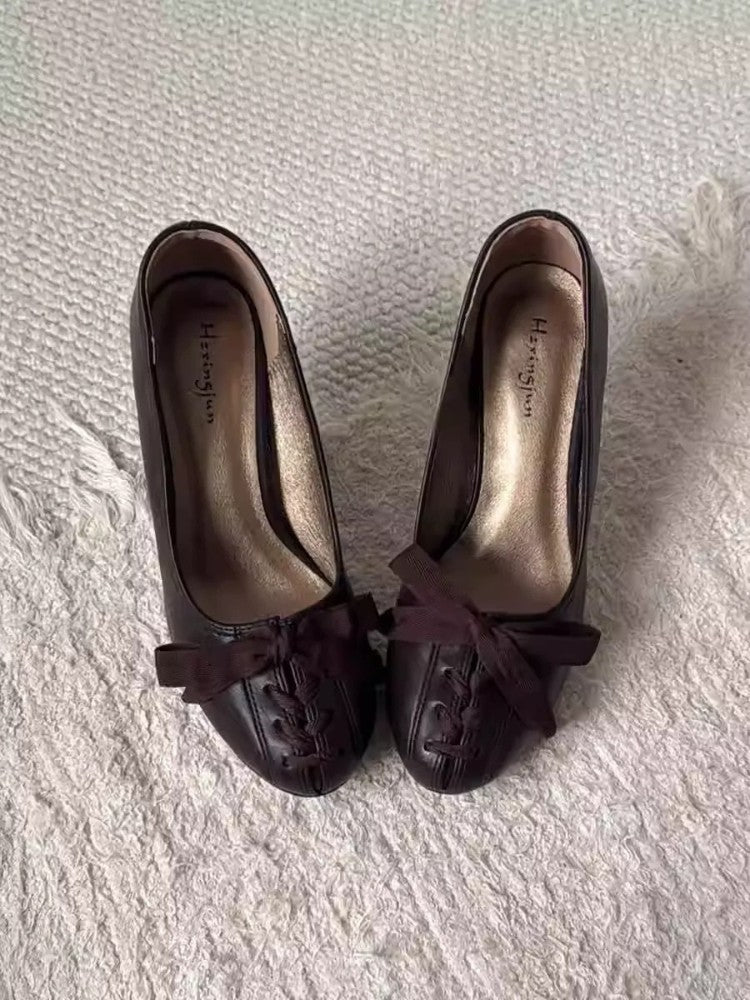 Bow Tie Retro Low Heels