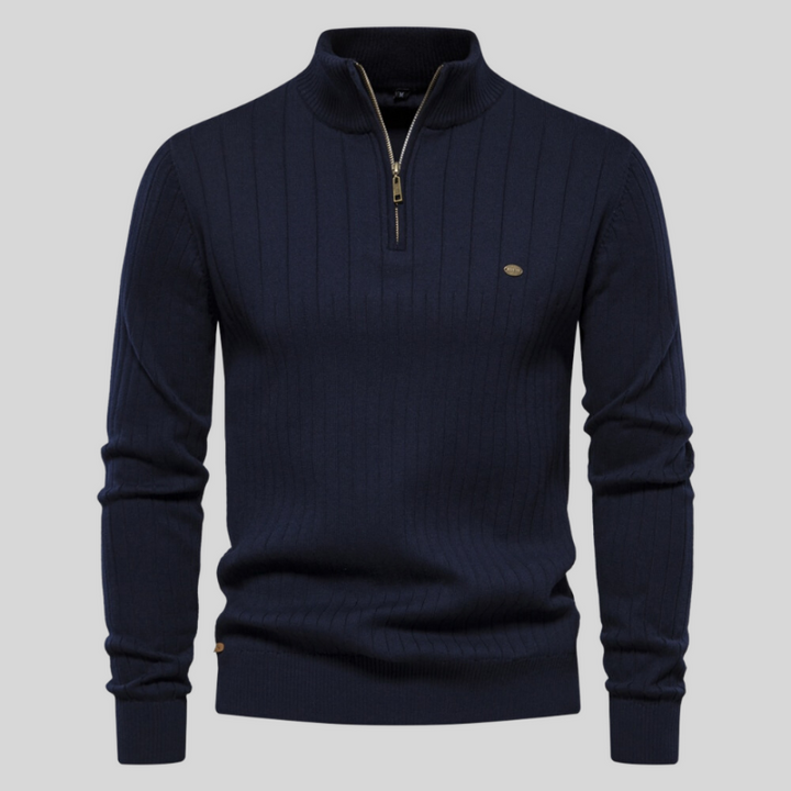 Alvis | Muscle Fit Casual Ribbed Pullover