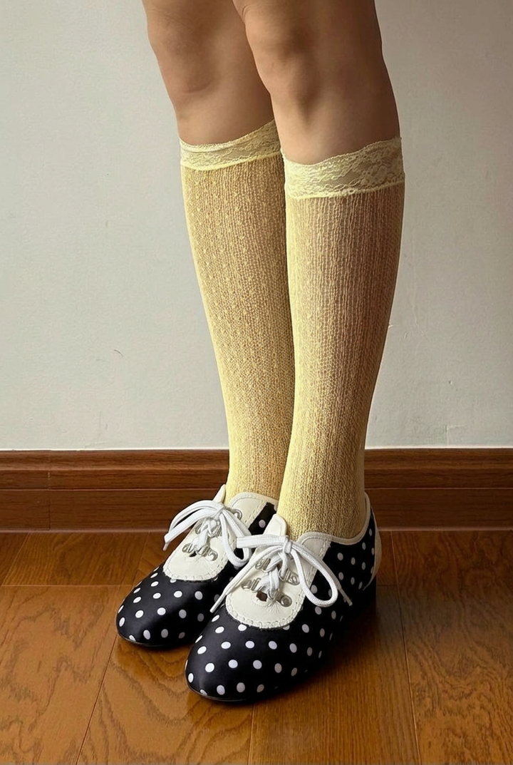 Polka Dot Lace Flats
