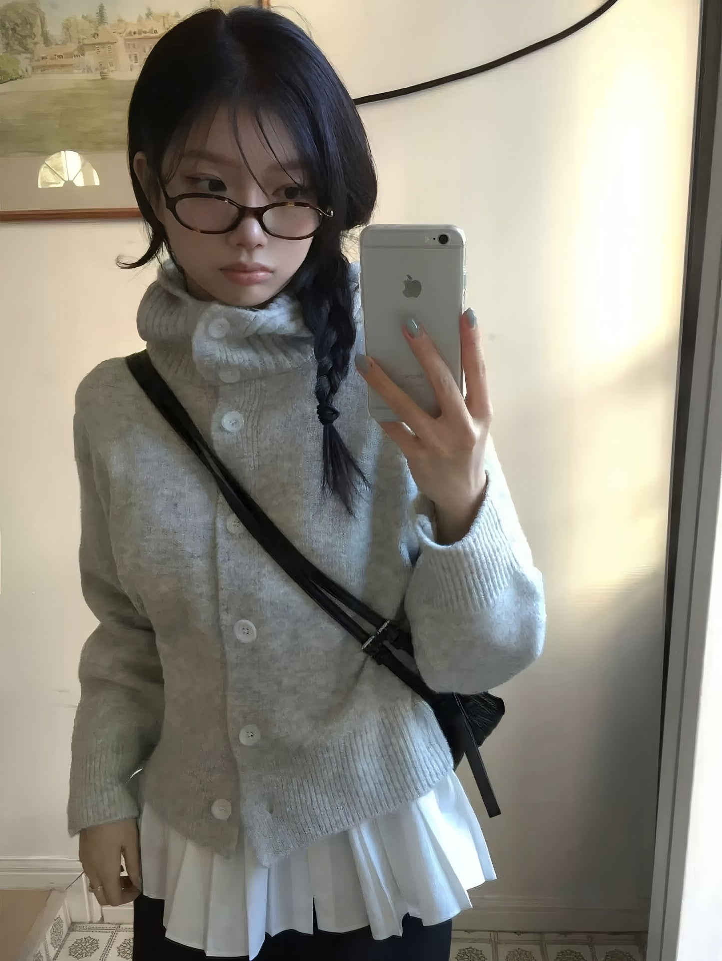 Retro Knit Single-Breasted Cardigan Jacket