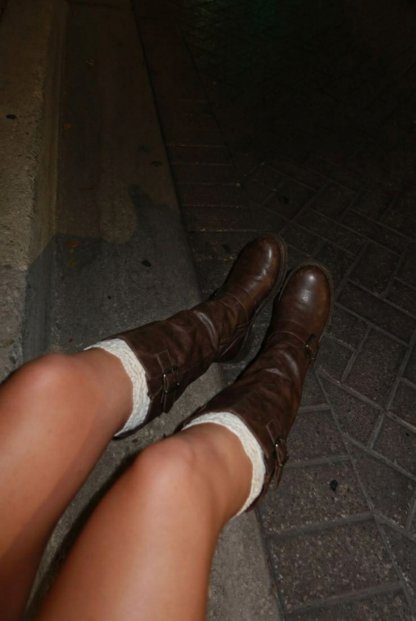 Retro Slouch Mid-Calf Cowgirl Boots