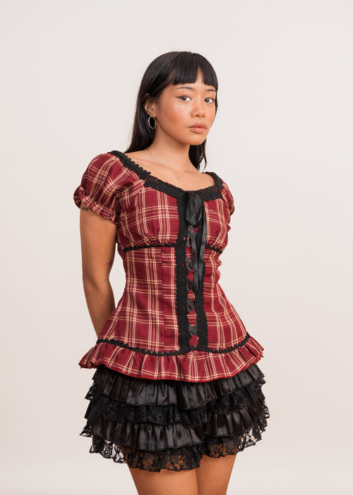 Crimson Noir Ruffle Set