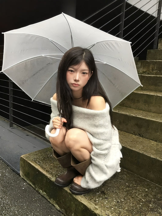 Off-Shoulder Knit Sweater