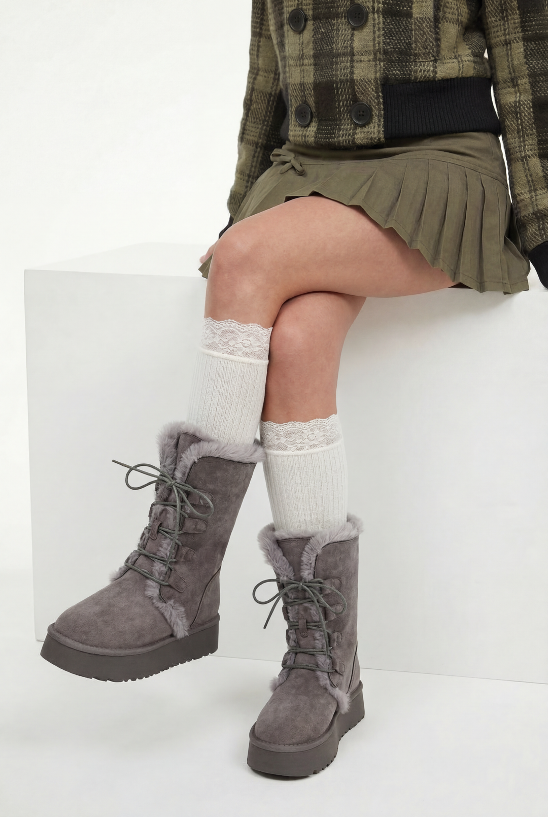 Two-Way Fleece Winter Snow Boots