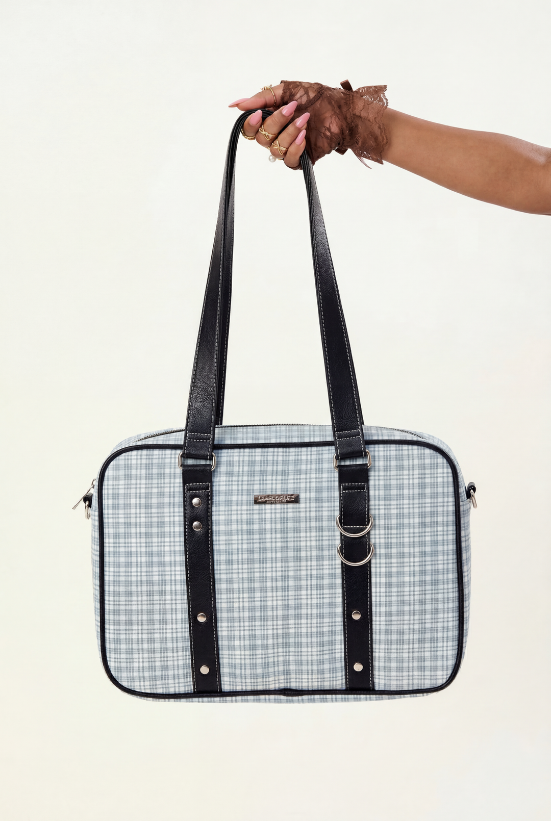 Preppy Plaid Large Tote Bag