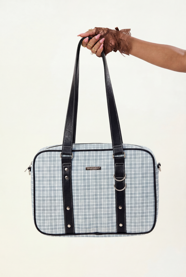 Preppy Plaid Large Tote Bag
