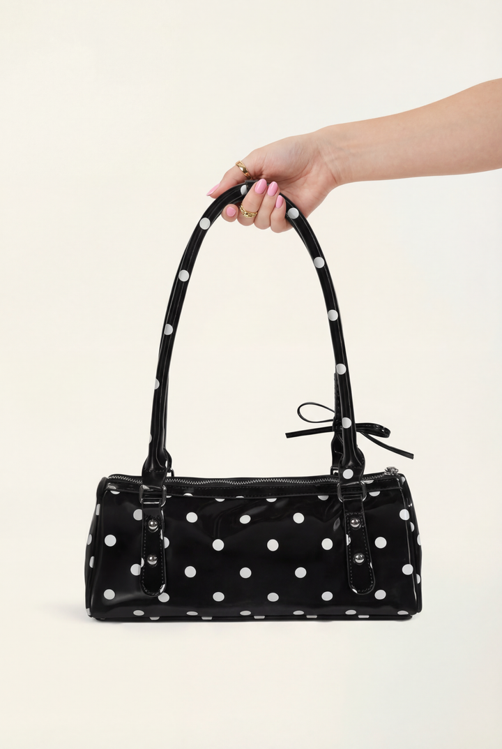 Polka Dot Retro Tube Shoulder Bag