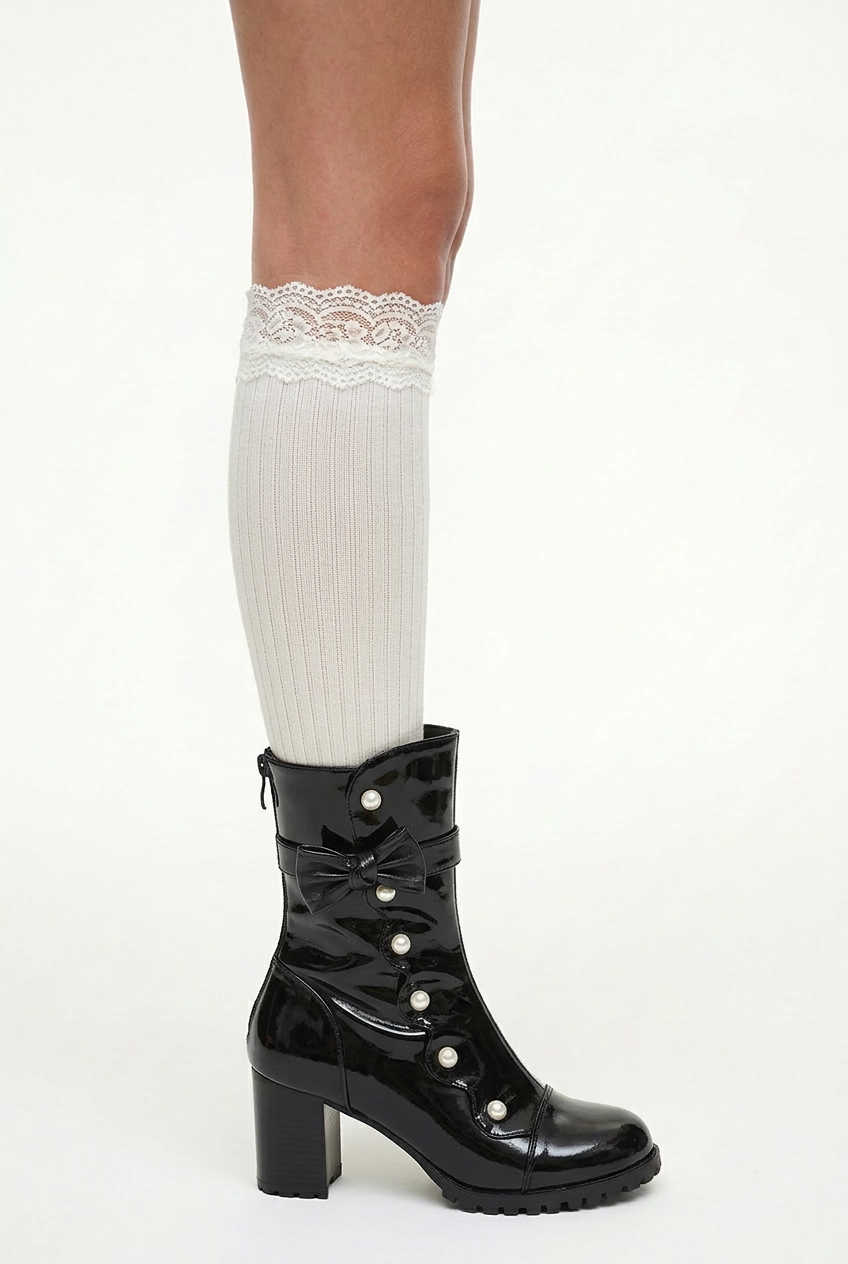 Sweet Pearl Bow Short Boots