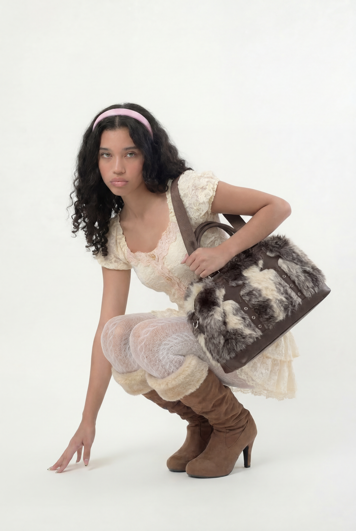 Fluffy Winter Commuter Shoulder Bag