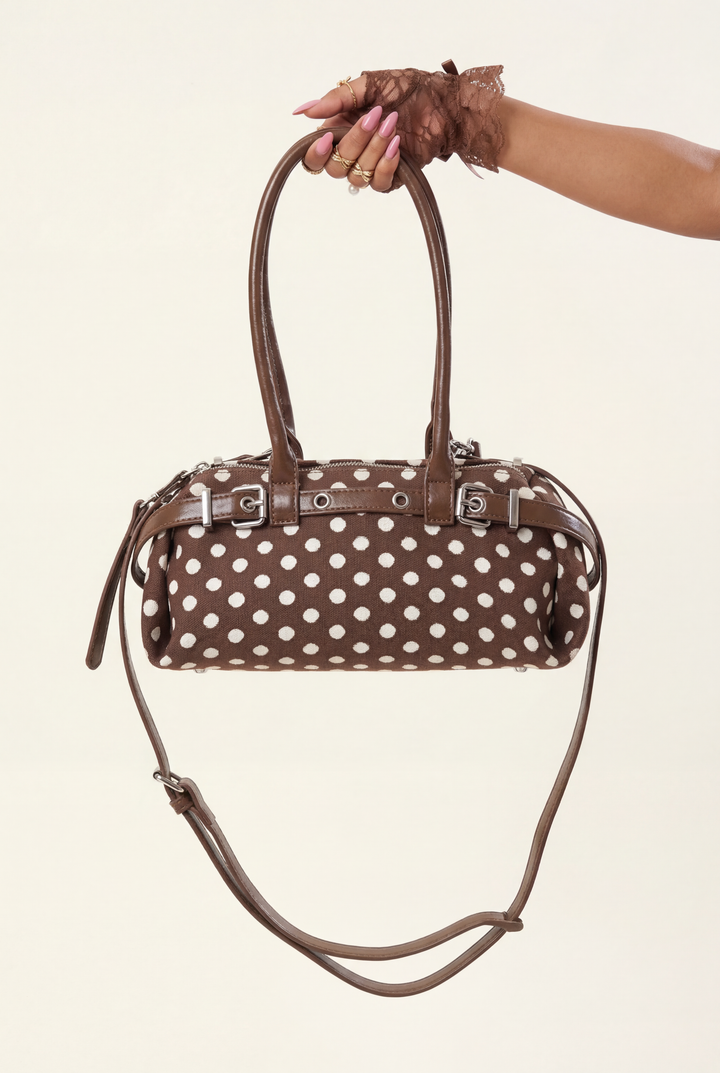 Polka Dot Sausage Shoulder Bag