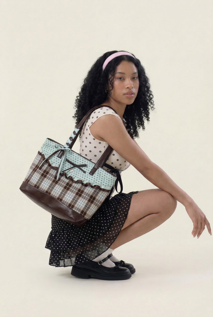 Color-Block French Commuter Tote