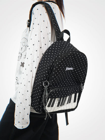 Piano Key Polka Dot Lightweight Backpack