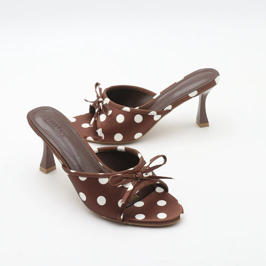 Polka Dot Strappy High-Heeled Sandals