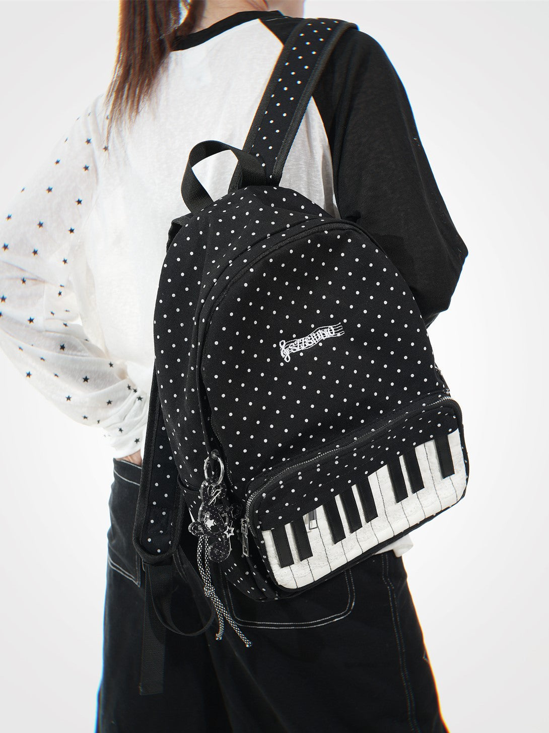 Piano Key Polka Dot Lightweight Backpack