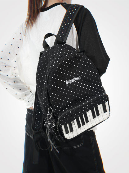 Piano Key Polka Dot Lightweight Backpack