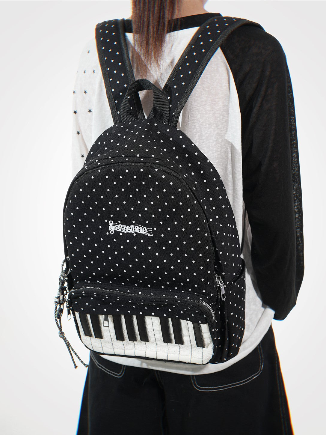 Piano Key Polka Dot Lightweight Backpack